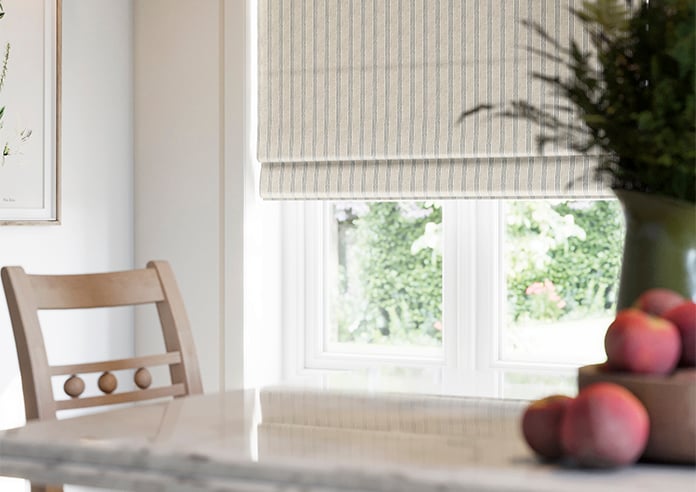 Emily Bond George Stripe Print, Charcoal - Twist&Fit Roman Blind - Image 5